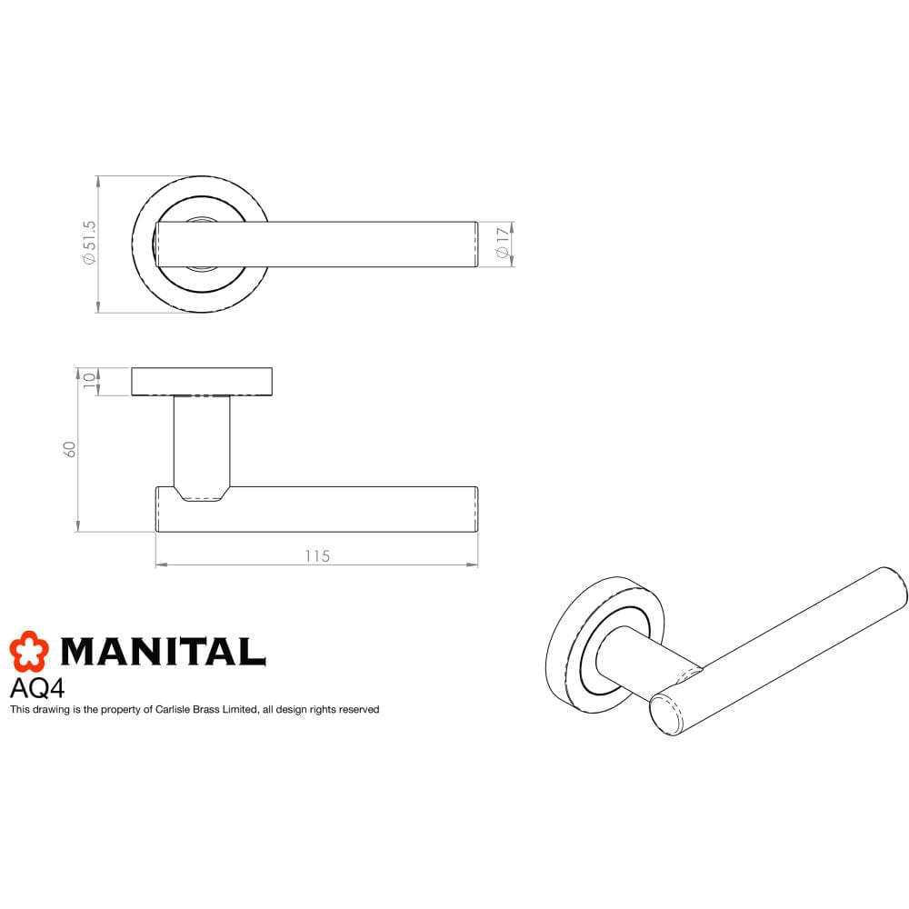 Manital Door Furniture Polished Brass / Round Rose Manital - Calla Lever on Round Rose - Polished Brass