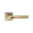 Manital Door Furniture Antique Brass / Square Rose Manital - Flash Lever On Square Rose Antique Brass - Antique Brass