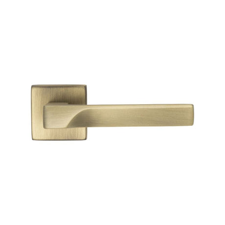 Manital Door Furniture Antique Brass / Square Rose Manital - Flash Lever On Square Rose Antique Brass - Antique Brass