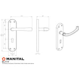 Manital Door Furniture Polished Brass / Euro Profile Lock Handles Manital - Ibra Lever on Euro Lock Backplate - Polished Brass