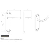 Manital Door Furniture Polished Brass / Latch Handles Manital - Ibra Lever on Latch Backplate - Polished Brass