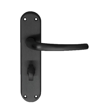 Manital Door Furniture Matt Black / Bathroom Lock Handles Manital - Lilla Lever on WC Backplate - Matt Black