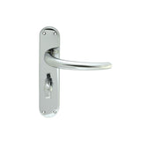 Manital Door Furniture Polished Chrome / Bathroom Lock Handles Manital - Lilla Lever on WC Backplate - Polished Chrome