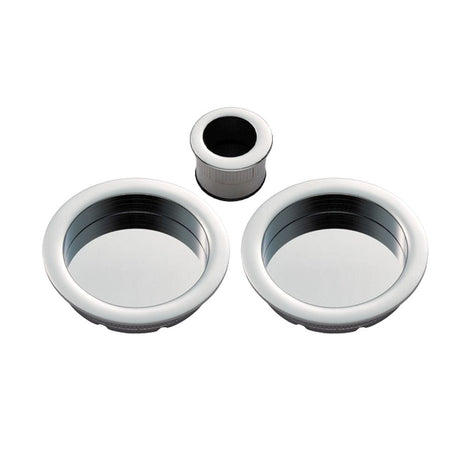 Manital Door Furniture Polished Chrome / Flush Pull / Round Manital - Sliding Door Rose with Flush Pull - Polished Chrome