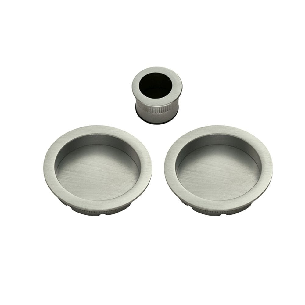 Manital Door Furniture Satin Nickel / Flush Pull / Round Manital - Sliding Door Rose with Flush Pull - Satin Nickel