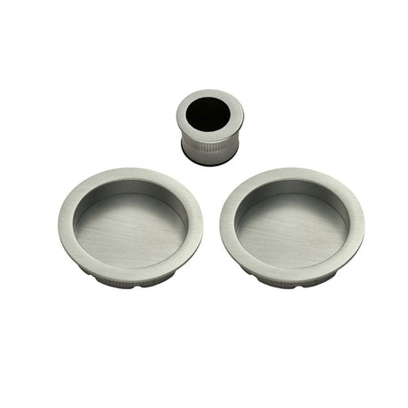 Manital Door Furniture Satin Nickel / Flush Pull / Round Manital - Sliding Door Rose with Flush Pull - Satin Nickel