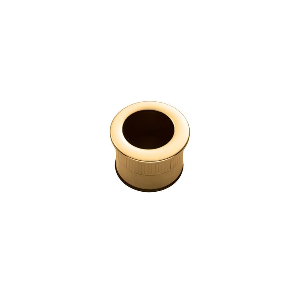 Manital Door Furniture Polished Brass / Flush Handle / Round Manital - Small Edge Flush Pull - Polished Brass
