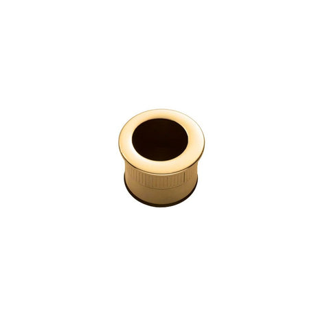 Manital Door Furniture Polished Brass / Flush Handle / Round Manital - Small Edge Flush Pull - Polished Brass