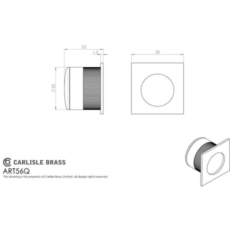 Manital Door Furniture Polished Chrome / Flush Handle / Square Manital - Small Edge Flush Pull - Polished Chrome