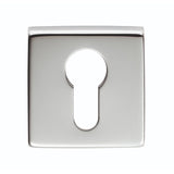 Manital Door Furniture Polished Chrome / Euro Profile Escutcheons Manital - Square Euro Profile Escutcheon - Polished Chrome