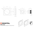 Manital Door Furniture Polished Chrome / Flush Pull / Square Manital - Square Sliding Door Rose with Flush Pull - Polished Chrome