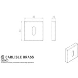 Manital Door Furniture Satin Chrome / Mortice Key Profile Escutcheons Manital - Square Standard Key Escutcheon - Satin Chrome