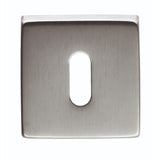 Manital Door Furniture Satin Chrome / Mortice Key Profile Escutcheons Manital - Square Standard Key Escutcheon - Satin Chrome
