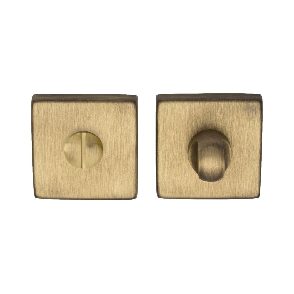 Manital Door Furniture Antique Brass / No Manital - Square Standard Turn And Release - Antique Brass