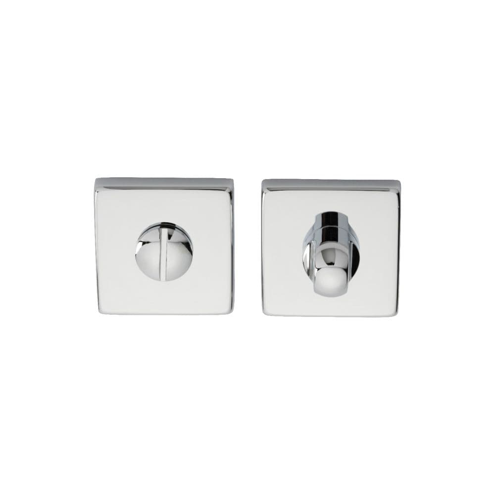 Manital Door Furniture Polished Chrome / No Manital - Square Standard Turn and Release - Polished Chrome