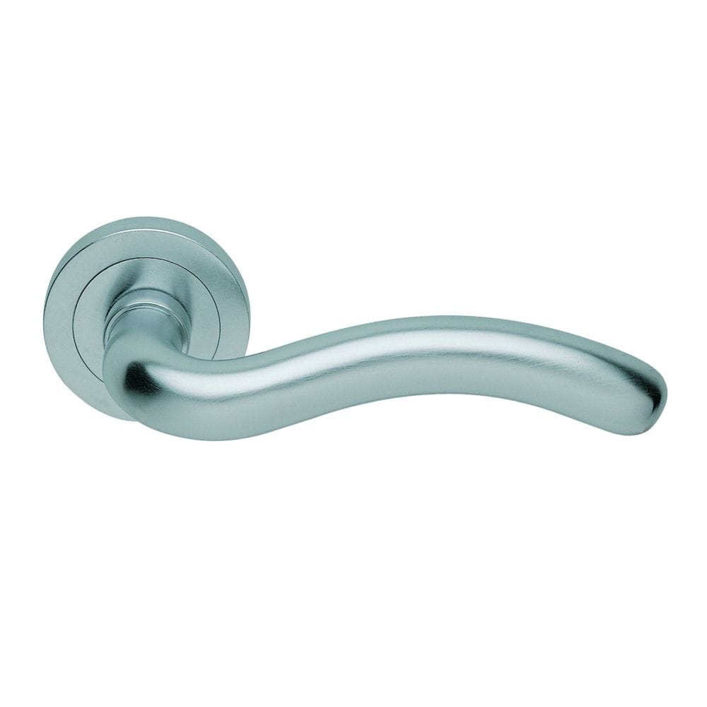 Manital Door Furniture Satin Chrome / Round Rose Manital - Squiggle Lever on Round Rose - Satin Chrome