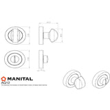 Manital Door Furniture Polished Chrome / No Manital - Standard Turn and Release - Polished Chrome