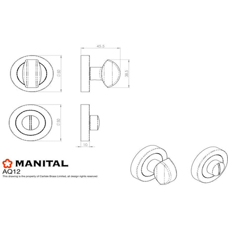 Manital Door Furniture Satin Nickel / No Manital - Standard Turn and Release Satin Nickel
