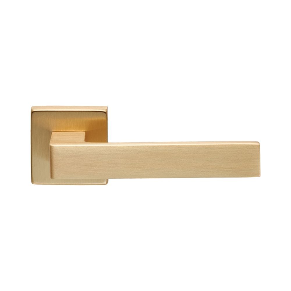 Manital Door Furniture Satin Brass / Square Rose Manital - Techna Lever on Square Rose Satin Brass - Satin Brass