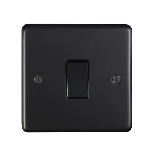 This is an image showing Eurolite Stainless Steel 20Amp Switch - Matt Black (With Black Trim) mb20aswb available to order from trade door handles, quick delivery and discounted prices.