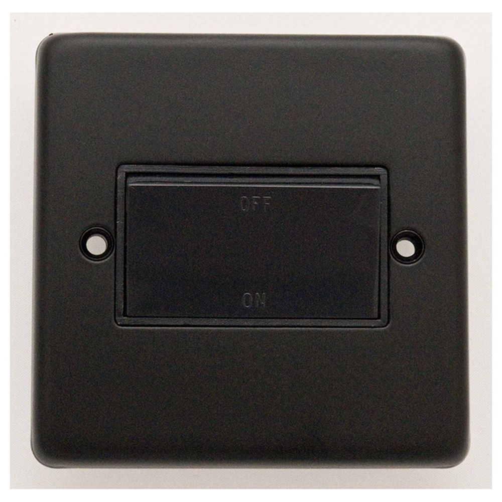 This is an image showing Eurolite Stainless Steel Fan Switch - Matt Black (With Black Trim) mbfswb available to order from trade door handles, quick delivery and discounted prices.