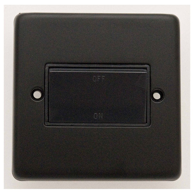 This is an image showing Eurolite Stainless Steel Fan Switch - Matt Black (With Black Trim) mbfswb available to order from trade door handles, quick delivery and discounted prices.