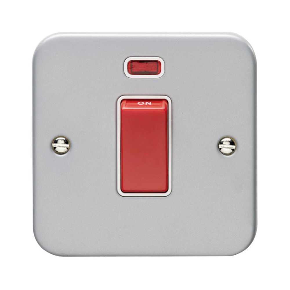 This is an image showing Eurolite Metal Clad 45Amp Switch with Neon Indicator - Metal Clad mc45aswnsw available to order from trade door handles, quick delivery and discounted prices.