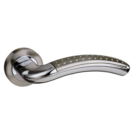 Mediterranean Door Furniture Satin Nickel/Polished Chrome / Round Rose Mediterranean Monaco Lever on Round Rose - Satin Nickel/Polished Chrome