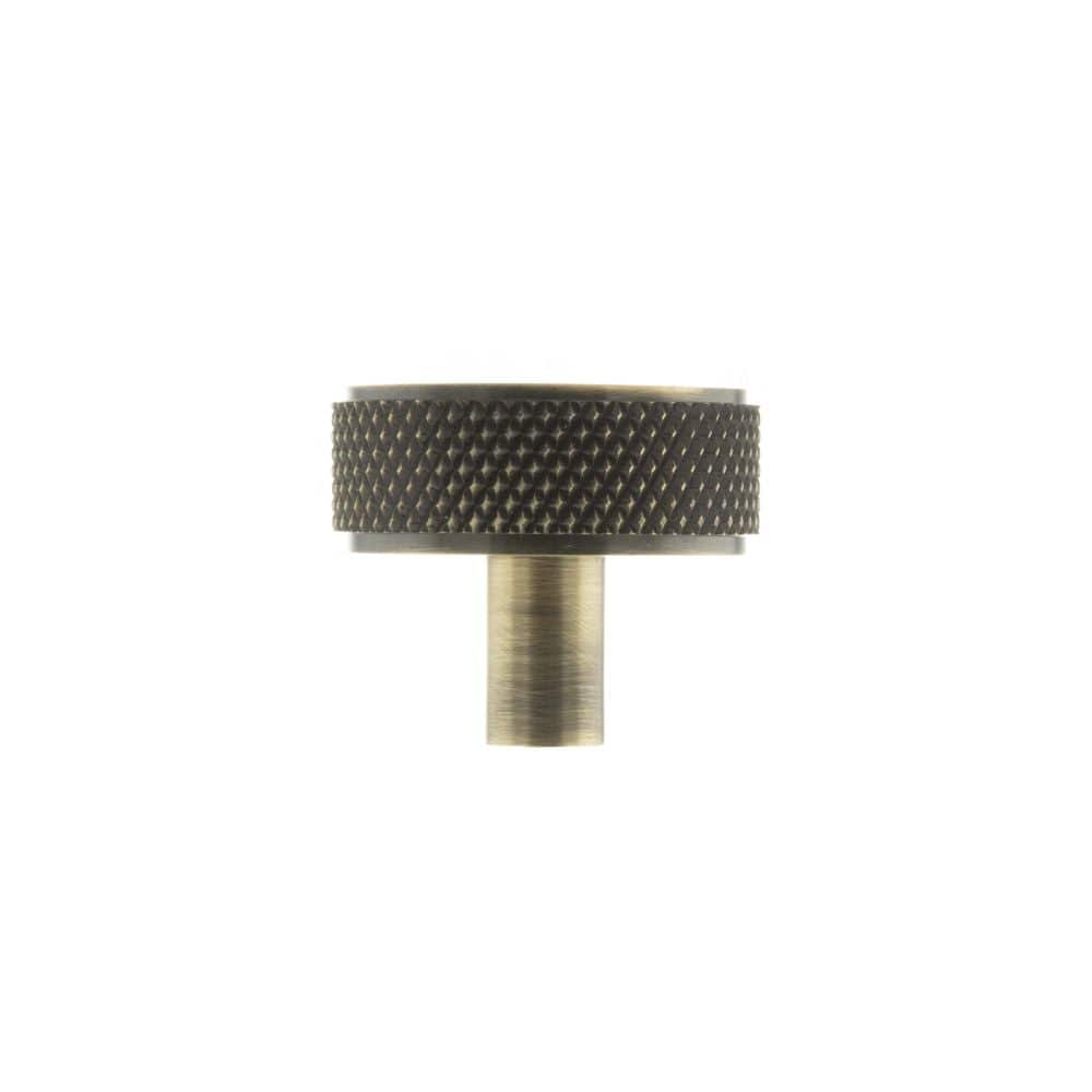 Millhouse Brass Cabinet Hardware Antique Brass / Cabinet Knobs Millhouse Brass Hargreaves Disc Knurled Cabinet Knob Concealed Fix - Ant. Brass