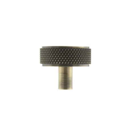 Millhouse Brass Cabinet Hardware Antique Brass / Cabinet Knobs Millhouse Brass Hargreaves Disc Knurled Cabinet Knob Concealed Fix - Ant. Brass