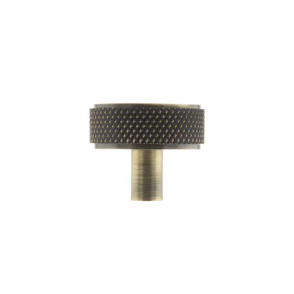 Millhouse Brass Cabinet Hardware Antique Brass / Cabinet Knobs Millhouse Brass Hargreaves Disc Knurled Cabinet Knob Concealed Fix - Ant. Brass