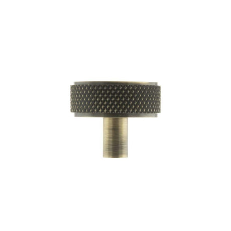 Millhouse Brass Cabinet Hardware Antique Brass / Cabinet Knobs Millhouse Brass Hargreaves Disc Knurled Cabinet Knob Concealed Fix - Ant. Brass