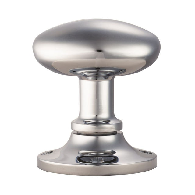 This is an image of a Carlisle Brass - Oval Mortice Knob - Polished Chrome that is availble to order from Trade Door Handles in Kendal.