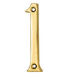 This is an image of a Carlisle Brass - Numerals (0-9) Number 1 - Polished Brass that is availble to order from Trade Door Handles in Kendal.