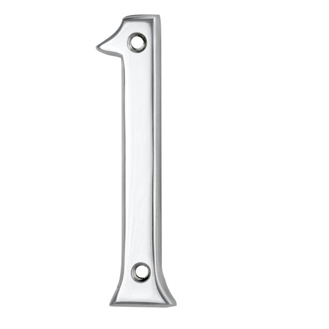 This is an image of a Carlisle Brass - Numerals (0-9) Number 1 - Polished Chrome that is availble to order from Trade Door Handles in Kendal.