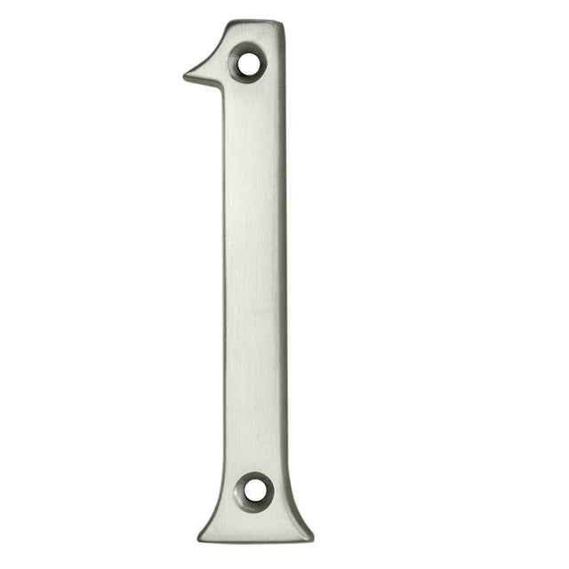 This is an image of a Carlisle Brass - Numerals (0-9) Number 1 - Satin Chrome that is availble to order from Trade Door Handles in Kendal.