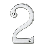 This is an image of a Carlisle Brass - Numerals (0-9) Number 2 - Polished Chrome that is availble to order from Trade Door Handles in Kendal.