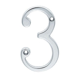 This is an image of a Carlisle Brass - Numerals (0-9) Number 3 - Satin Chrome that is availble to order from Trade Door Handles in Kendal.