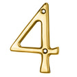 This is an image of a Carlisle Brass - Numerals (0-9) Number 4 - Polished Brass that is availble to order from Trade Door Handles in Kendal.