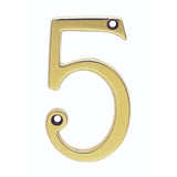 This is an image of a Carlisle Brass - Numerals (0-9) Number 5 - Stainless Brass that is availble to order from Trade Door Handles in Kendal.