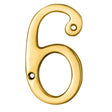 This is an image of a Carlisle Brass - Numerals (0-9) Number 6/9 - Polished Brass that is availble to order from Trade Door Handles in Kendal.