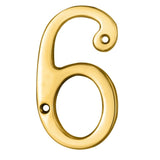 This is an image of a Carlisle Brass - Numerals (0-9) Number 6/9 - Polished Brass that is availble to order from Trade Door Handles in Kendal.