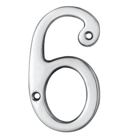 This is an image of a Carlisle Brass - Numerals (0-9) Number 6/9 - Polished Chrome that is availble to order from Trade Door Handles in Kendal.