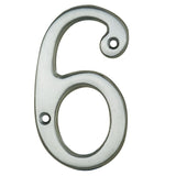 This is an image of a Carlisle Brass - Numerals (0-9) Number 6/9 - Satin Chrome that is availble to order from Trade Door Handles in Kendal.