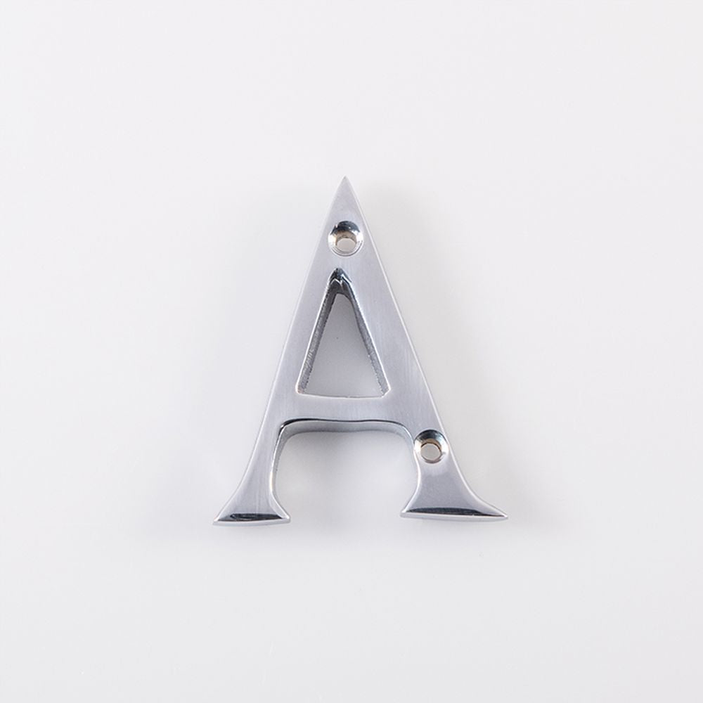 High quality image of Carlisle Brass - Letter A - Polished Chrome | Sku. nacp | Trade Door Handles, Kendal.