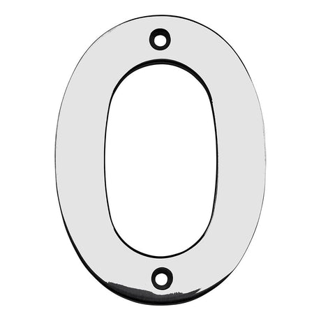 This is an image of a Eurospec - Numerals Number 0 - Bright Stainless Steel that is availble to order from Trade Door Handles in Kendal.