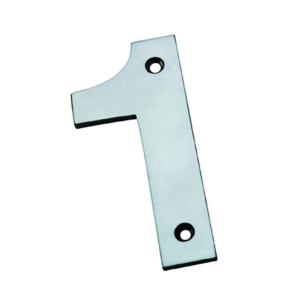 This is an image of a Eurospec - Numerals Number 1 - Satin Stainless Steel that is availble to order from Trade Door Handles in Kendal.