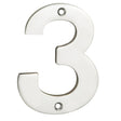 This is an image of a Eurospec - Numerals Number 3 - Bright Stainless Steel that is availble to order from Trade Door Handles in Kendal.