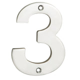 This is an image of a Eurospec - Numerals Number 3 - Bright Stainless Steel that is availble to order from Trade Door Handles in Kendal.