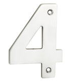 This is an image of a Eurospec - Numerals Number 4 - Bright Stainless Steel that is availble to order from Trade Door Handles in Kendal.